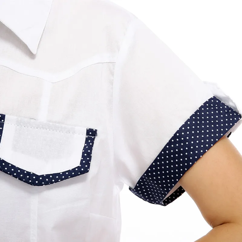 Shirts for teenage girls Girls White Blouse Spring Summer Tops School Uniforms Shirt Short-Sleeve Children Clothing blusa | Мать и