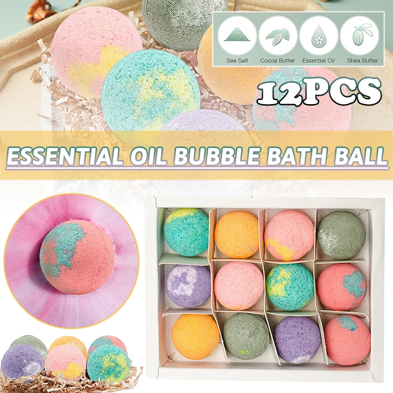 

12pcs Foot Bath Ball Herbal Essential Oil Bubble Bath Ball Wormwood Bath Bombs Bathing Feet Spa Relaxing Bomb