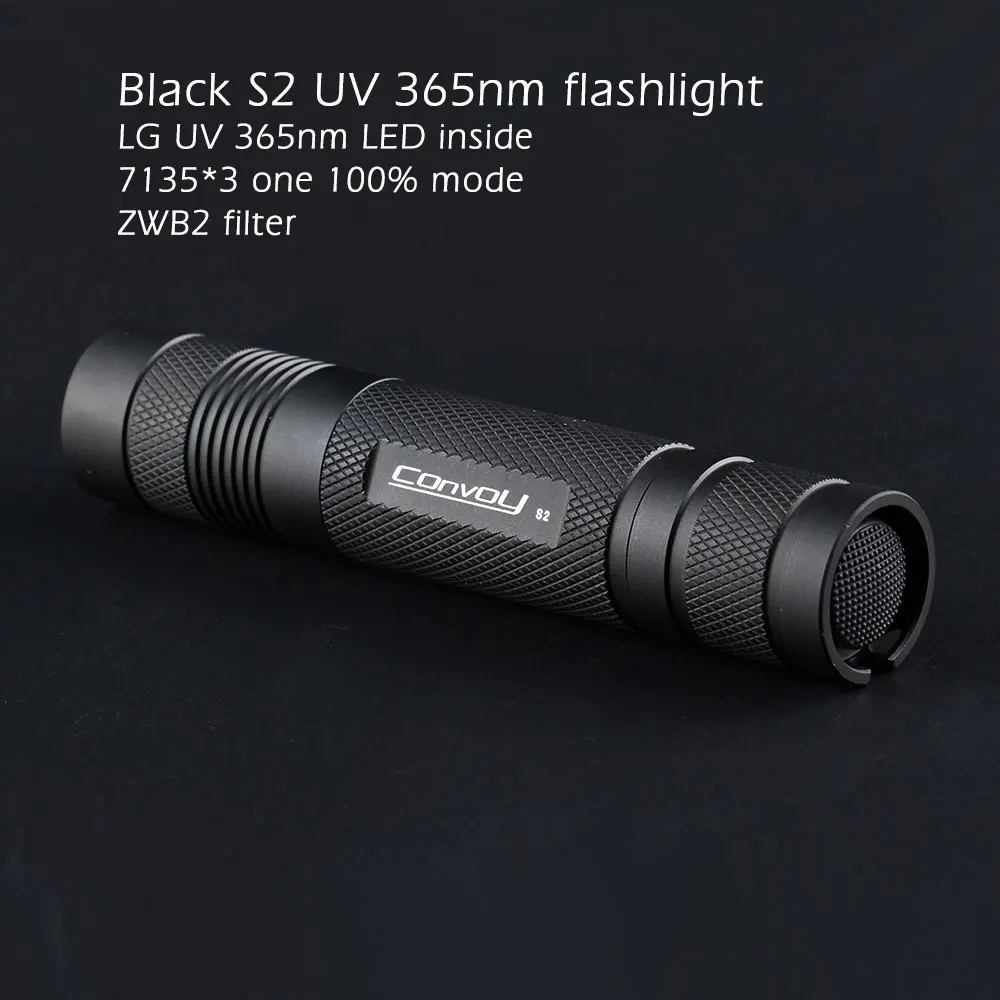 Ультрафиолетовый свет Convoy S2 LG UV 18650 нм светодиодный фонарь Zwb2 фильтр для