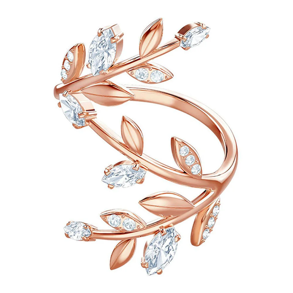 

2020 SWA1:1 Fashion Jewelry High Quality, Classic Charm Leaves Rose Gold Leaf Crystal Necklace Women's Anniversary Gift