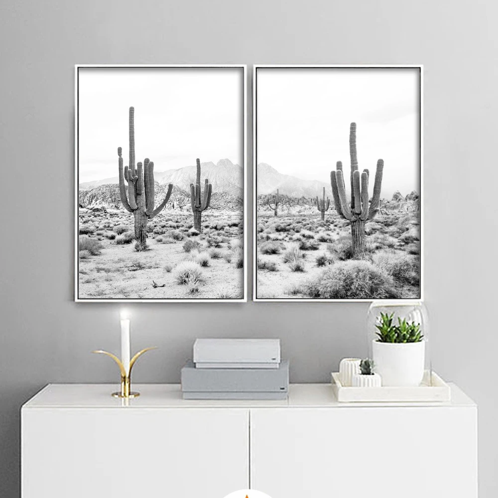 Растение железный стержень кактус настенное искусство плакат печать