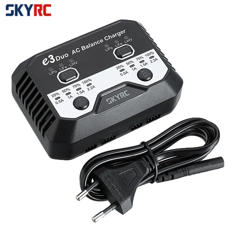 

SKYRC E3 Duo AC 2,2 A 2x20W зарядное устройство для 2-3S батареи RC FPV гоночный Дрон RC Квадрокоптер Мультикоптер мультиротор RC части