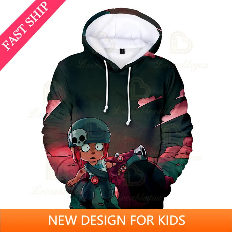 

Sudaderas Star, Carl Shoot Game 3D Hoodies Harajuku Sweatshirt Children Crow Browlings Kids MAX Child Tops Girls Boys Clothing