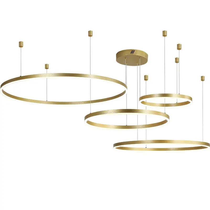 

Postmodern LED Circle DIY Chandelier Light Fixtures For Home living room shop restaurant decoration 110v 220v