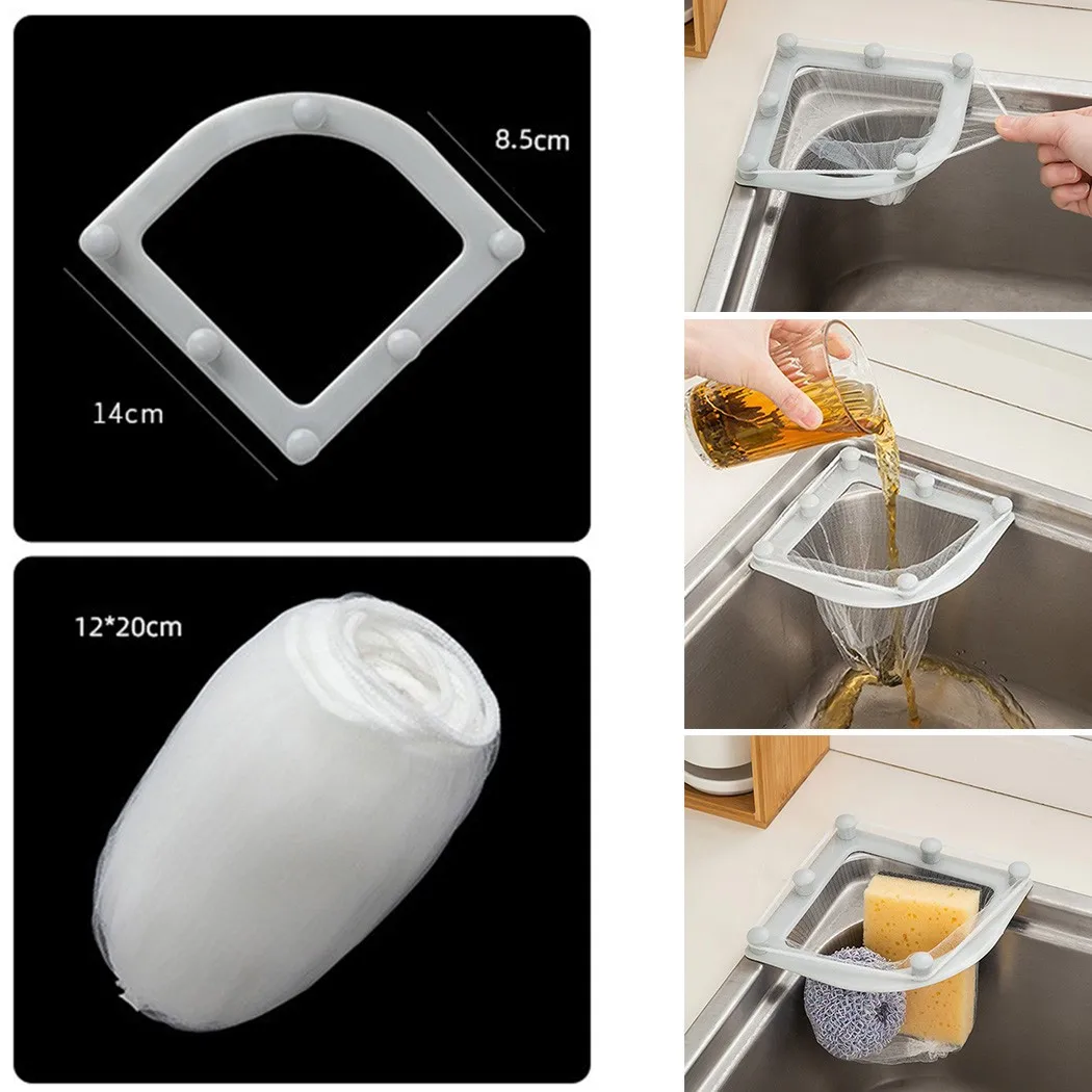 

Sucker Filter Holder Leftovers Sink Strainer Bag Mesh Kitchen Garbage Rack 1*rack + 30*disposable Net Kitchen Tools & Gadgets