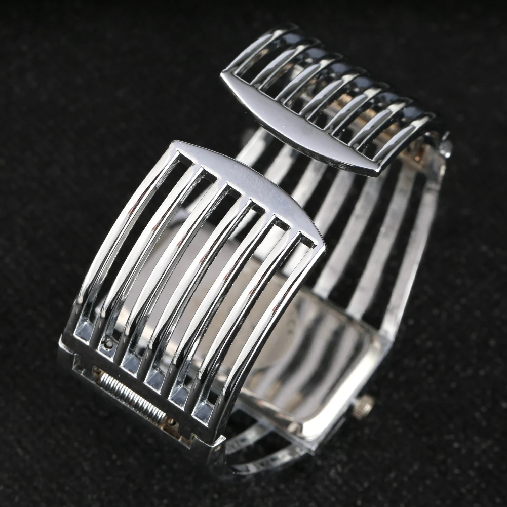 

Fashion Women Bangle Watches Unique Rectangle Ladies Clock Wristwatch Metal Bracelet No Buckle Female Watch Relogios Feminino