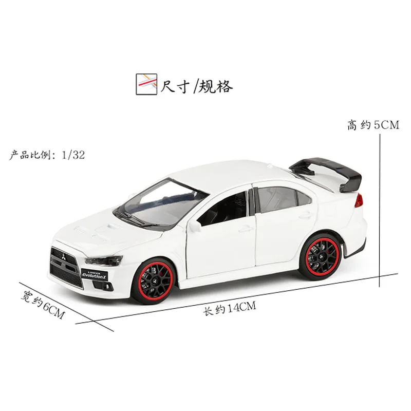 Игрушечный автомобиль 1:32 Mitsubishi Lancer Evolution X металлический сплав литье под