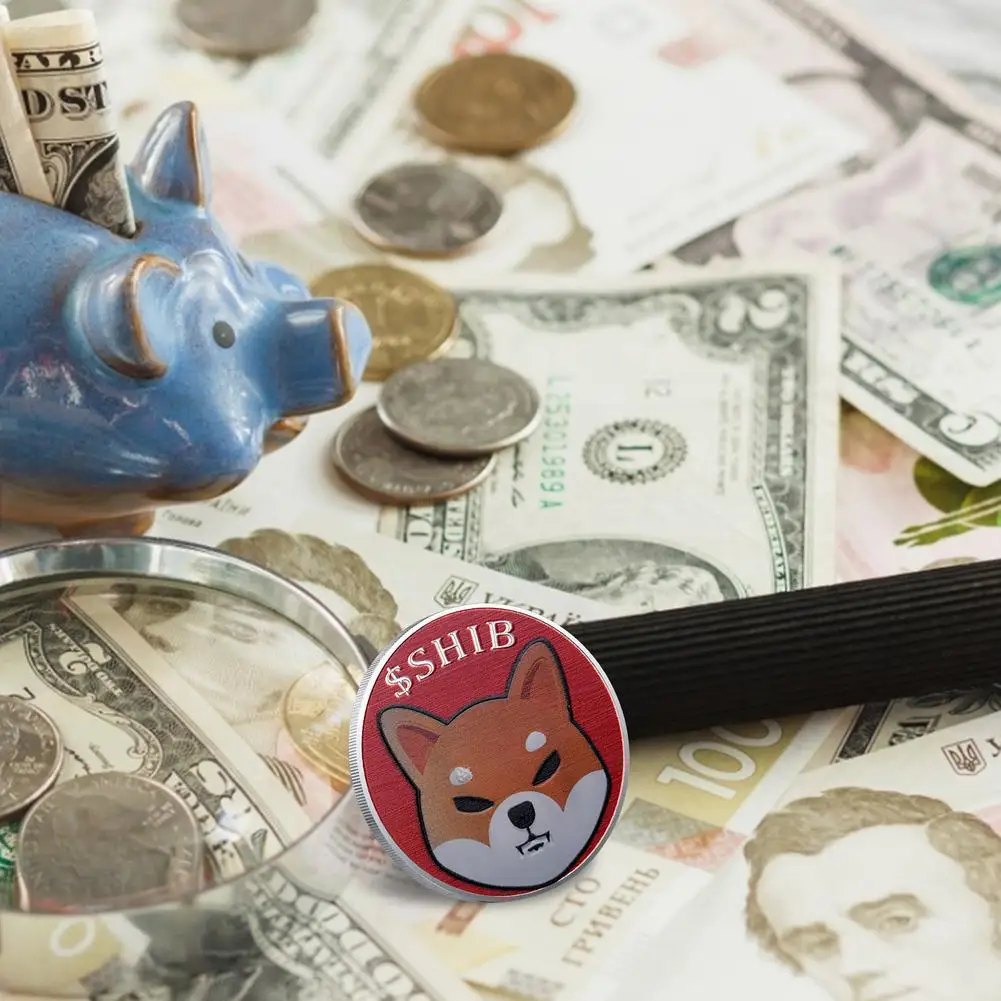 

SHIB Souvenir Dogecoin Coin Gold-Plated Silver Commemorative Coin Gold-plated Silver Digital Virtual Coin Lucky Coin Gift