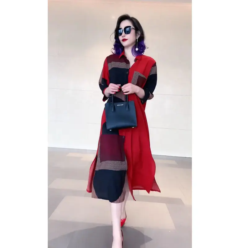 

Dress 2021 Summer New Foreign Style Casual Women's Dress Fashion Loose and Thin, Covering the Belly, Medium and Long Skirt