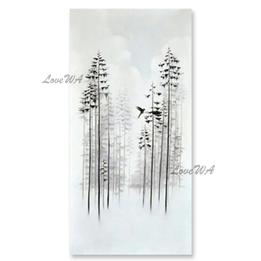 

Simple Abstract Painting Gray Design Outdoor Forest Landscape Wall Hangings Oil Paintings Canvas Art No Frame Hot Selling Panel