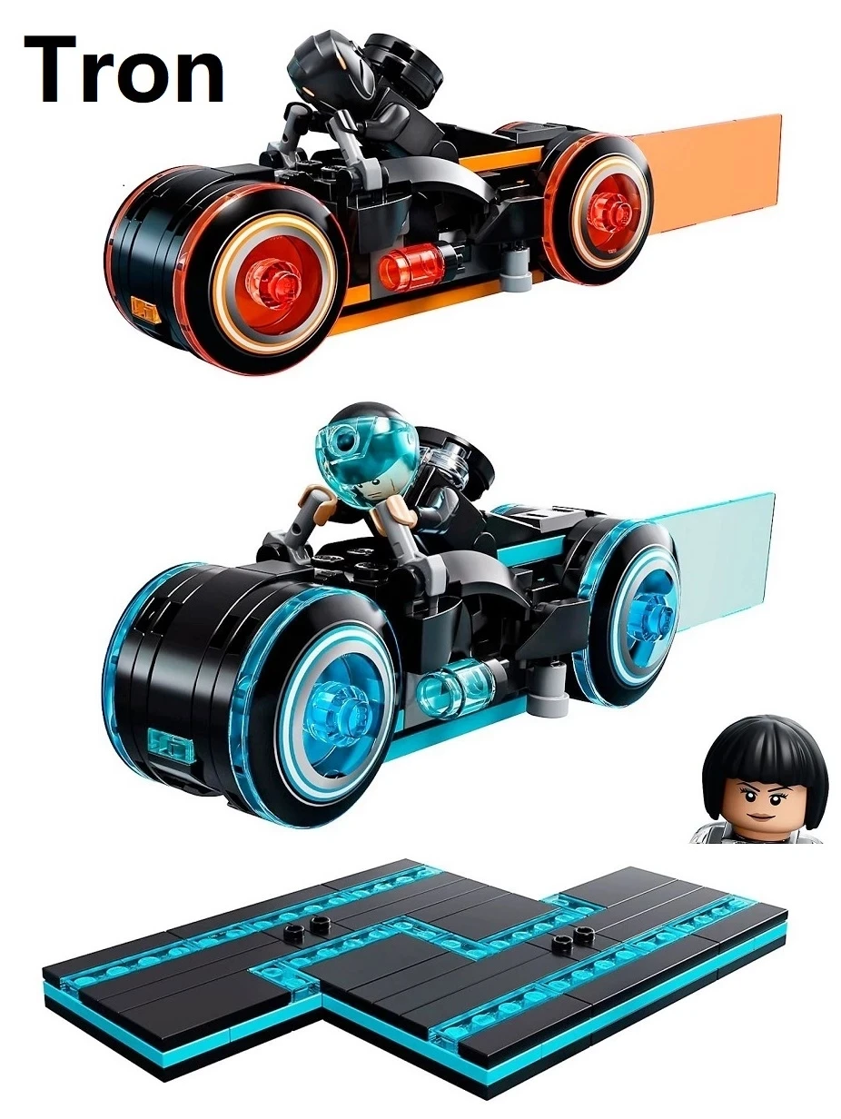 

248pcs Legacy Movie TRON Light and Shadow Motorcycle Creator Profiled Motorbike Model Building Blocks Bricks Toys For Boy Gifts
