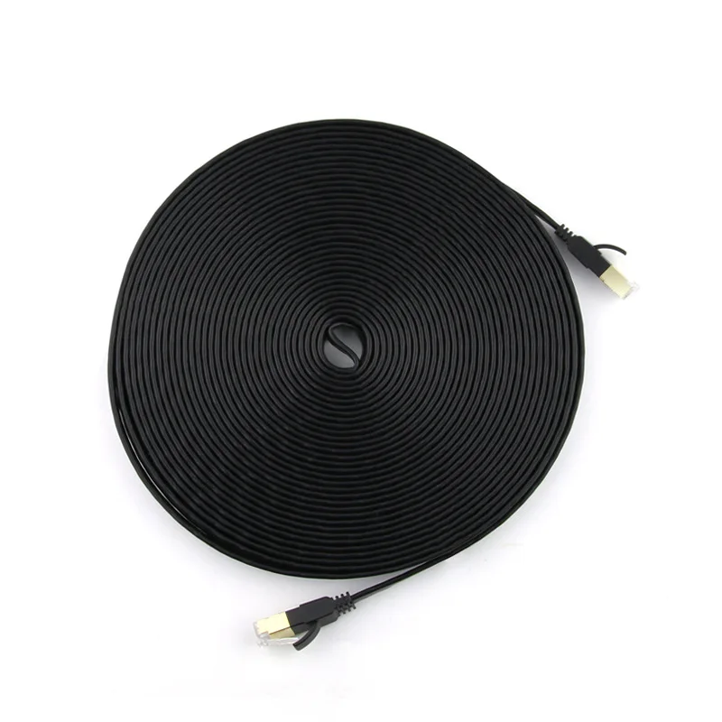 

15m-50m 30AWG Seven Types Of Flat Network Cable Shield Finished Jumper Cat7 Network Cable 7 Type Network Cable Broadband Cable