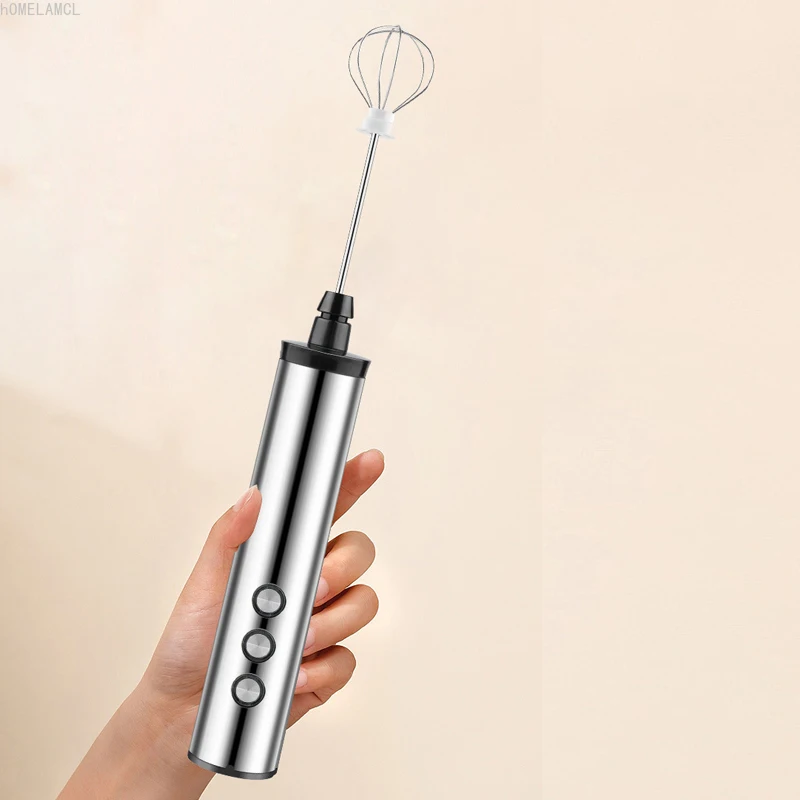 Миксер для вспенивания молока с 3 головками ручной Электрический мини-прибор