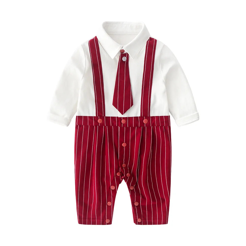 Baby Boys Jumpsuit 1st Birthday Set For Newborns Little Gentleman Clothes 0-24M Outfits Long Sleeve Spring/Fall Onesie |