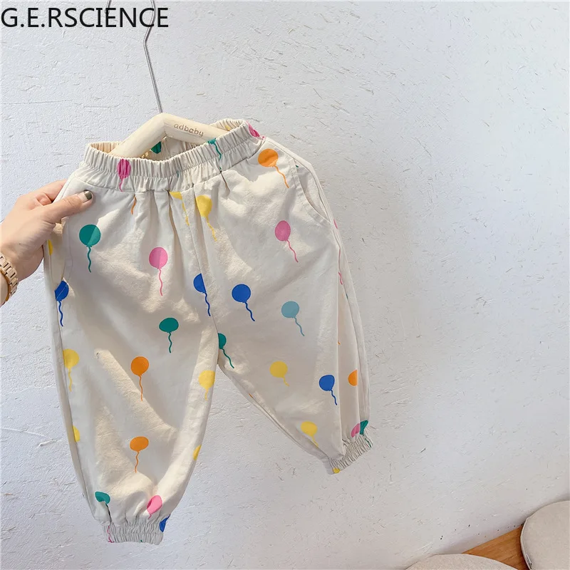 

2021Spring Summer Women Clothes New Arrival Girls Trousers Fashion Dot Print Colors Pants Kids Design Trousers Kids Pants