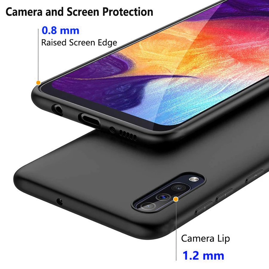 Мягкий силиконовый матовый чехол для Samsung Galaxy A60 A20 черный телефона A50 A40 A30 A70
