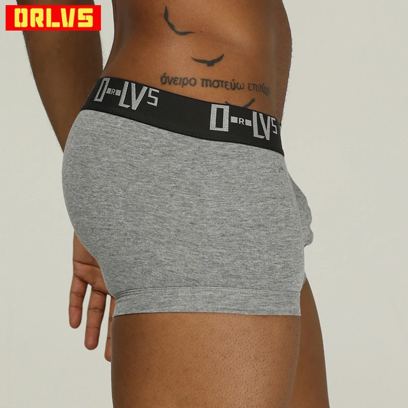 Брендовое Мужское нижнее белье сексуальный для Гея трусы боксеры быстросохнущие