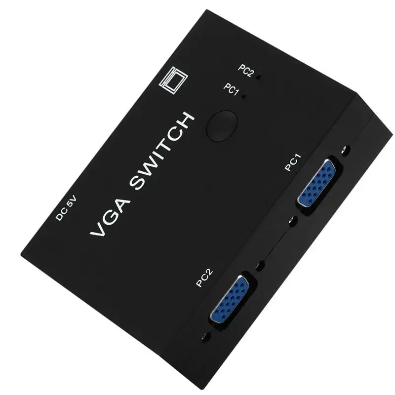 2 порта VGA видео переключатель коробка селектор адаптер ручной Обмен в 1 выход для