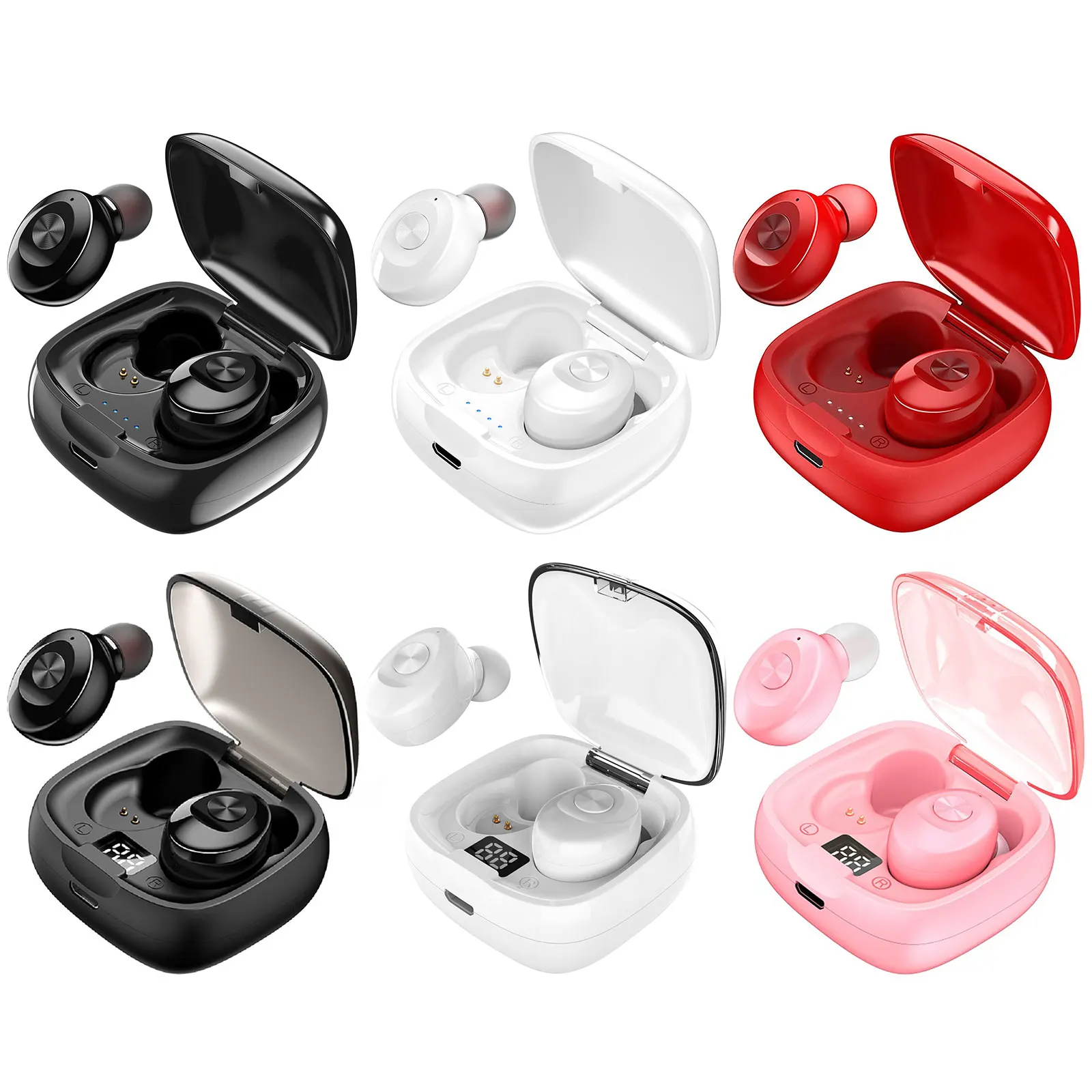 

Smart Touch Control Stereo Sports Headphone Headset Fast Connecting Earbuds with Mini Auto Charging Case Sports