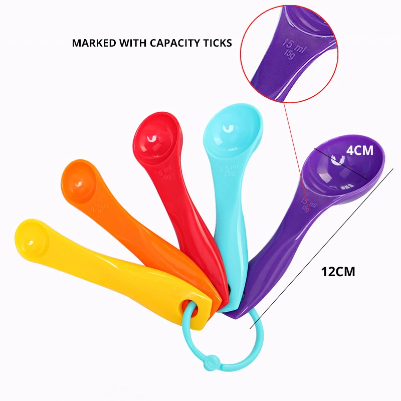 5 шт./компл. Творческий Мерная Ложка силиконовая половник с мерной шкалой для