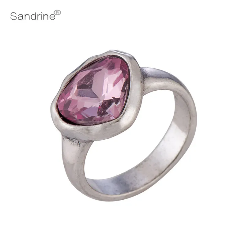 

Sandrine Charms Trendy Heart Crystal Girlfriends Lovers Couple Jewelrys Wedding Engagement Rings Beautiful Women's Accessories