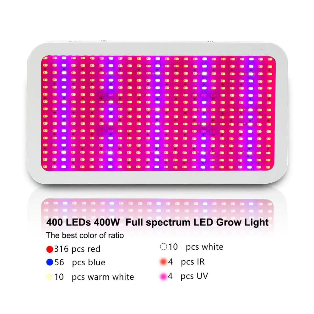 Полный спектр 400 Вт Светодиодный светильник для выращивания красный + синий белый