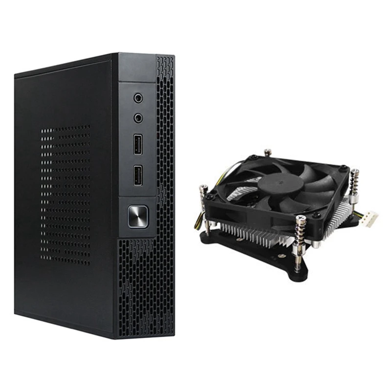 

TX02 ITX Case+27mm Cooling Fan for HTPC Chassis Case Mini Desktop Computer Case Industrial Control ITX Enclosure