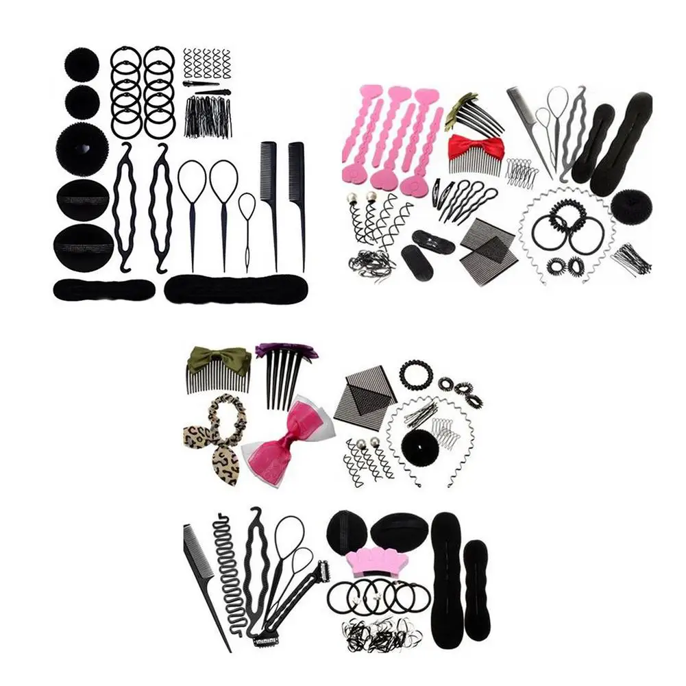 

28pcs Magic Donut Bun Maker DIY Women Hair Accessories Braid Styling Hairpins Barrettes Twist Hair Clips Hairstyle Braiding Tool