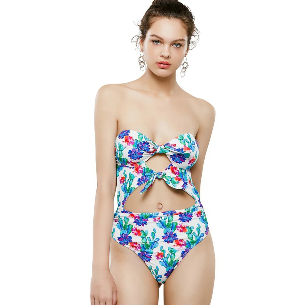 

Sexy Monokini 2021 One Piece Swimsuit Women Swimwears Push Up Bandeaukini Female Bodysuit Bathing Suit Beachwear for Ladies