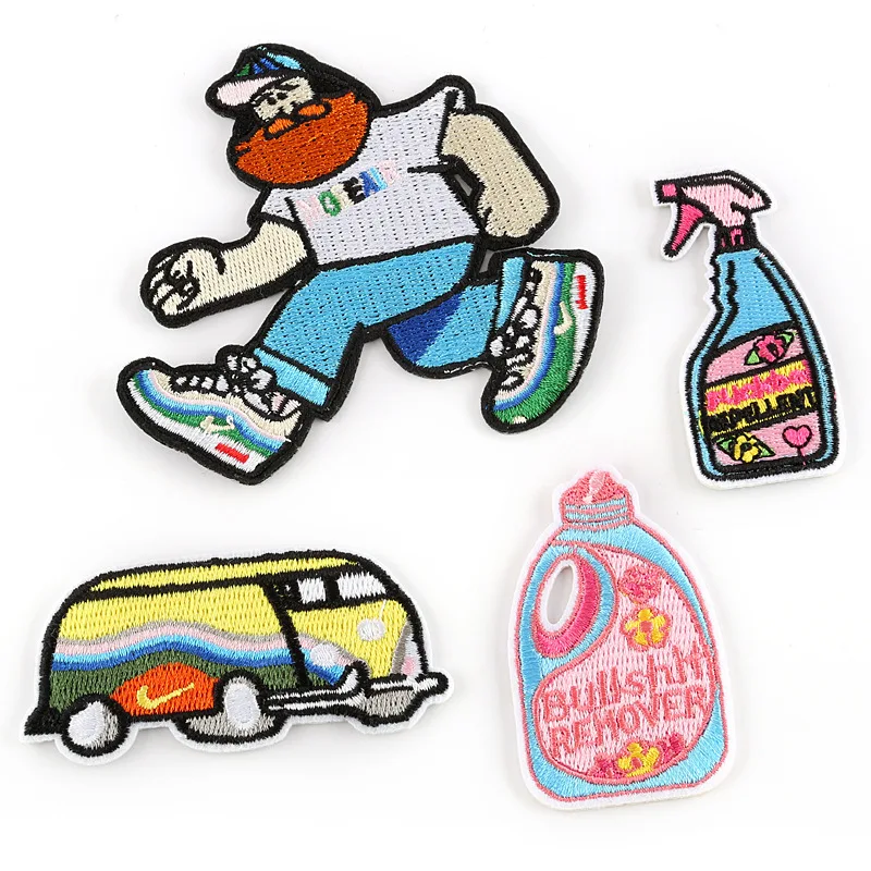 

High-quality Cartoon Bus Character Pattern Embroidery Patch Cloth Stickers High-end Clothing Accessories