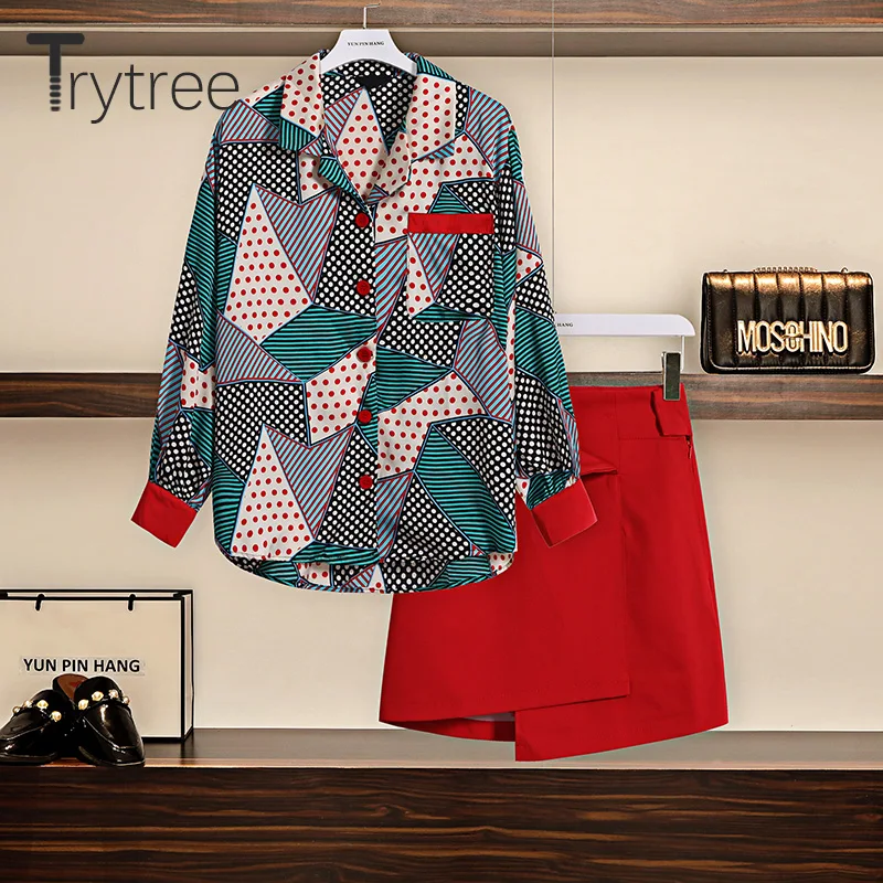 Осенний Женский комплект из двух предметов Trytree повседневный однобортный Топ с