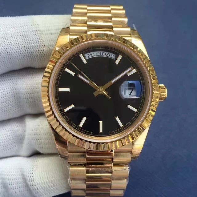 

40mm Famous New Men Gold Silver Black Green Sky Blue Automatic Mechanical Stainless Steel Sapphire Daydate