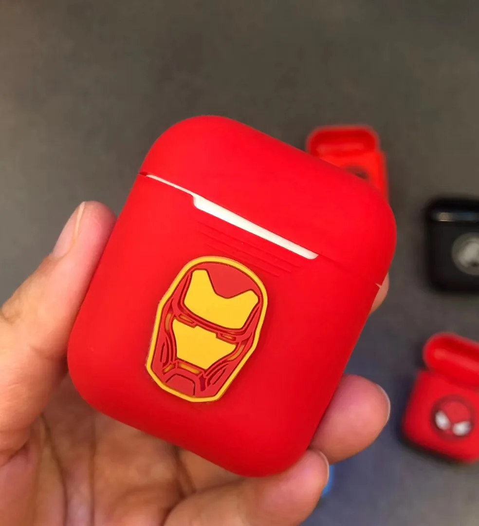 Милый чехол для наушников Marvel AirPod 2 1 силиконовый с зарядкой airpods защитный мягкий |