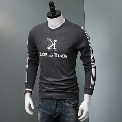 Осень и Зима Новая мужская повседневная с длинными рукавами модная простая