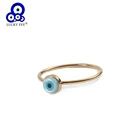 Повезло глаз Титан стальной ремешок, синий циферблат Турецкий Дурной глаз кольцо из белого золота Цвет простой палец кольцо для мужчин и женщин вечерние ювелирные изделия LE683