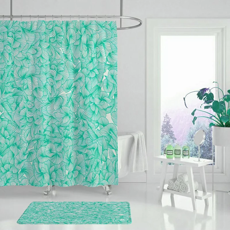 Геометрическая Печать полиэстер волокно занавеска для душа ванная унитаза