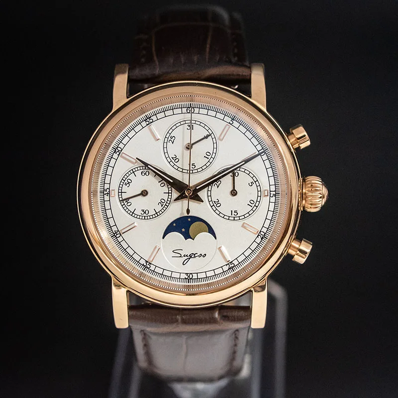 Супер Светящиеся механические часы с хронографом для мужчин ST1908 Moon Phase NATO Calendar мужские наручные часы Relogio