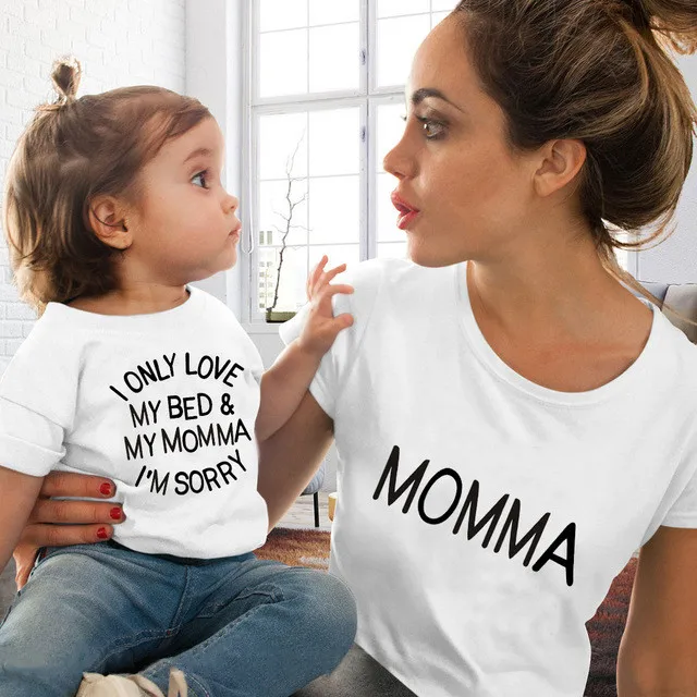 1 шт. футболки для мамы и дочки сожалеем о моем ребенке|Сочетающаяся одежда семьи|