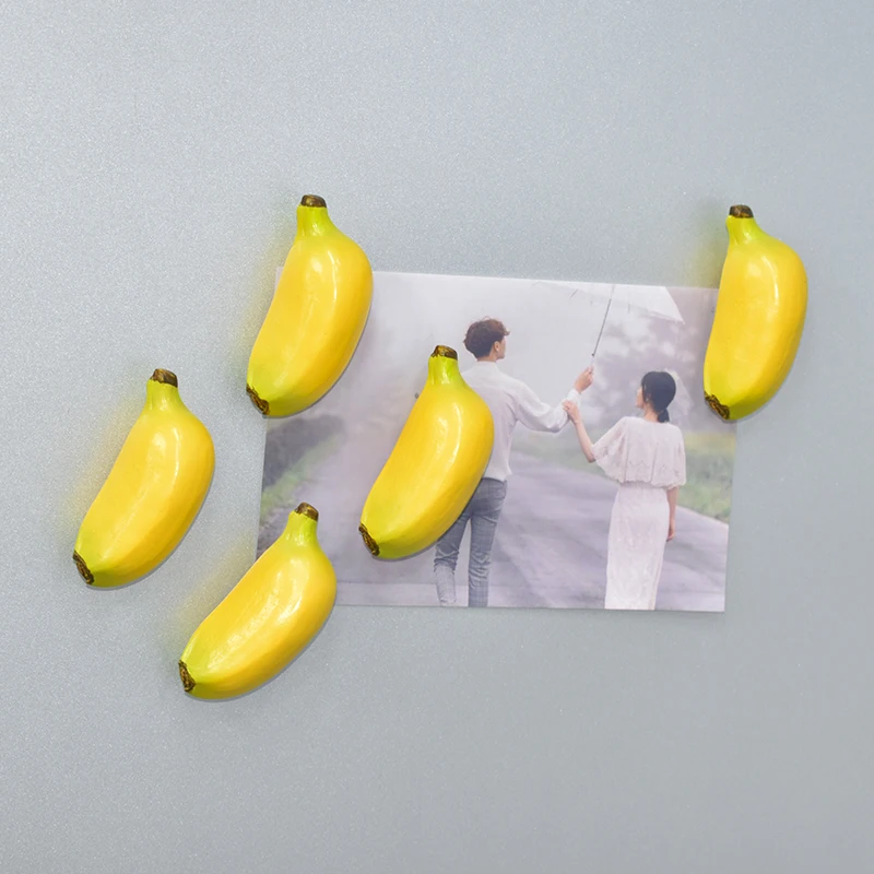 

3D Simulation Banana Fridge Magnets магниты на холодильник Resin Personality Creative Fruit Decoration Refrigerator Sticker