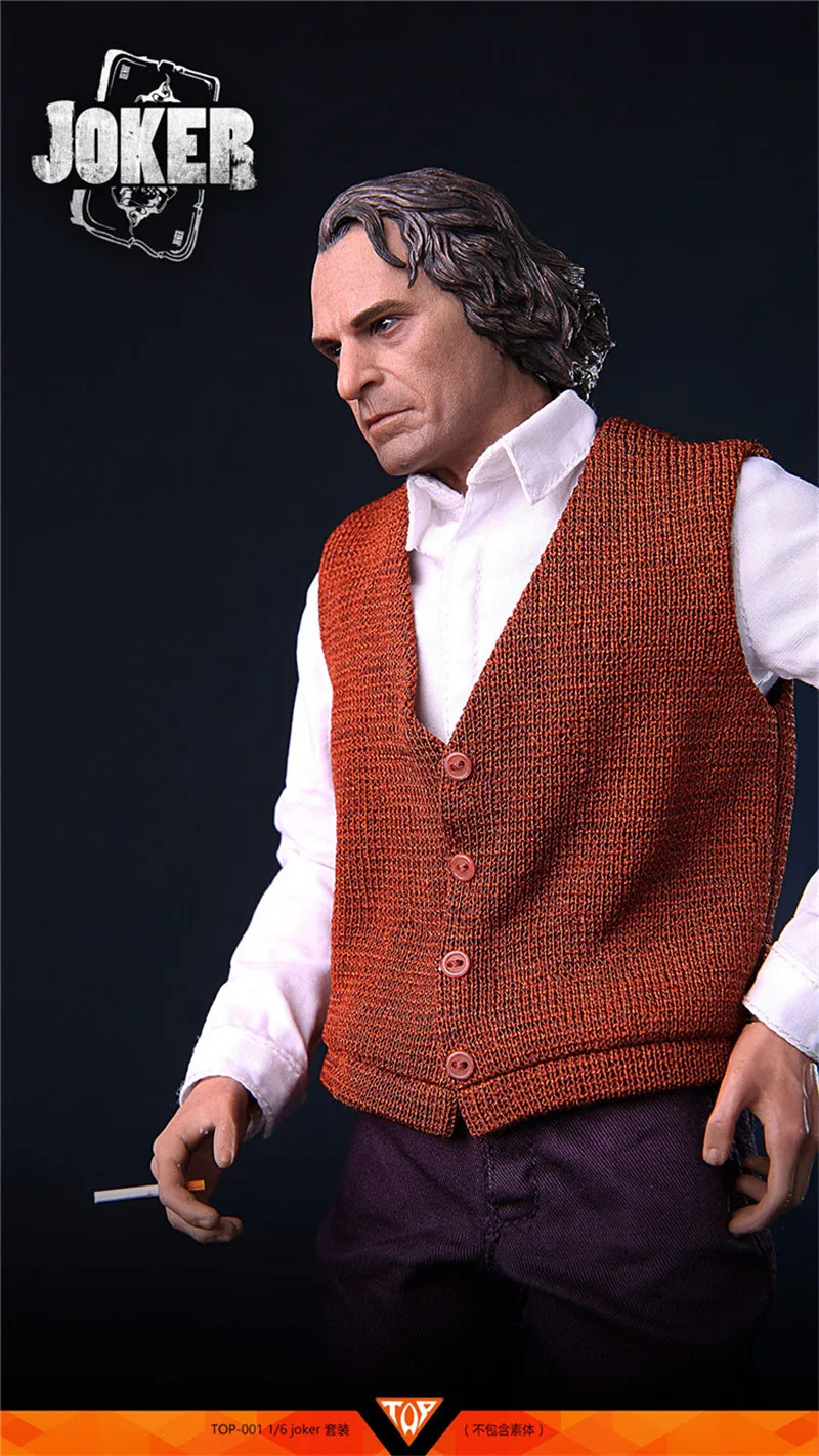

Collectible TOP-001 1/6 Lunatic JOKER Joaquin Phoenix Clothes with Head Sculpt 12" Male Figure Full Set Model Toy for Fans Gifts