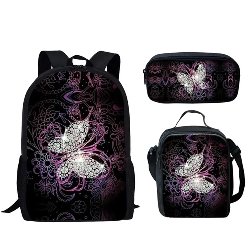 Милые школьные ранцы с бабочками на заказ, шт./компл., классный школьный рюкзак с принтом животных для девочек и мальчиков, элегантные Детски...