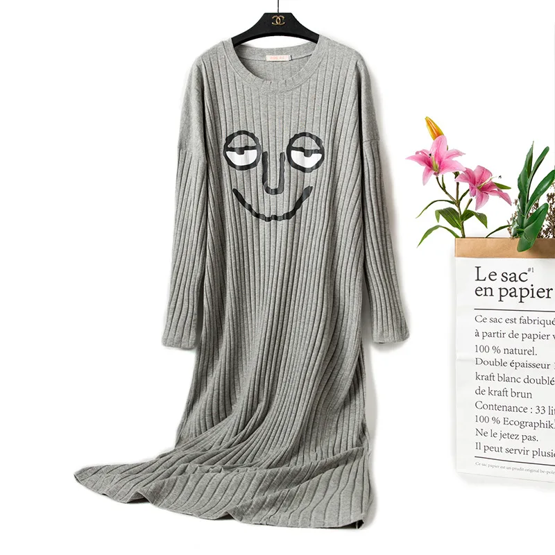 Домашнее платье большого размера ночная милая повседневная рубашка с героями