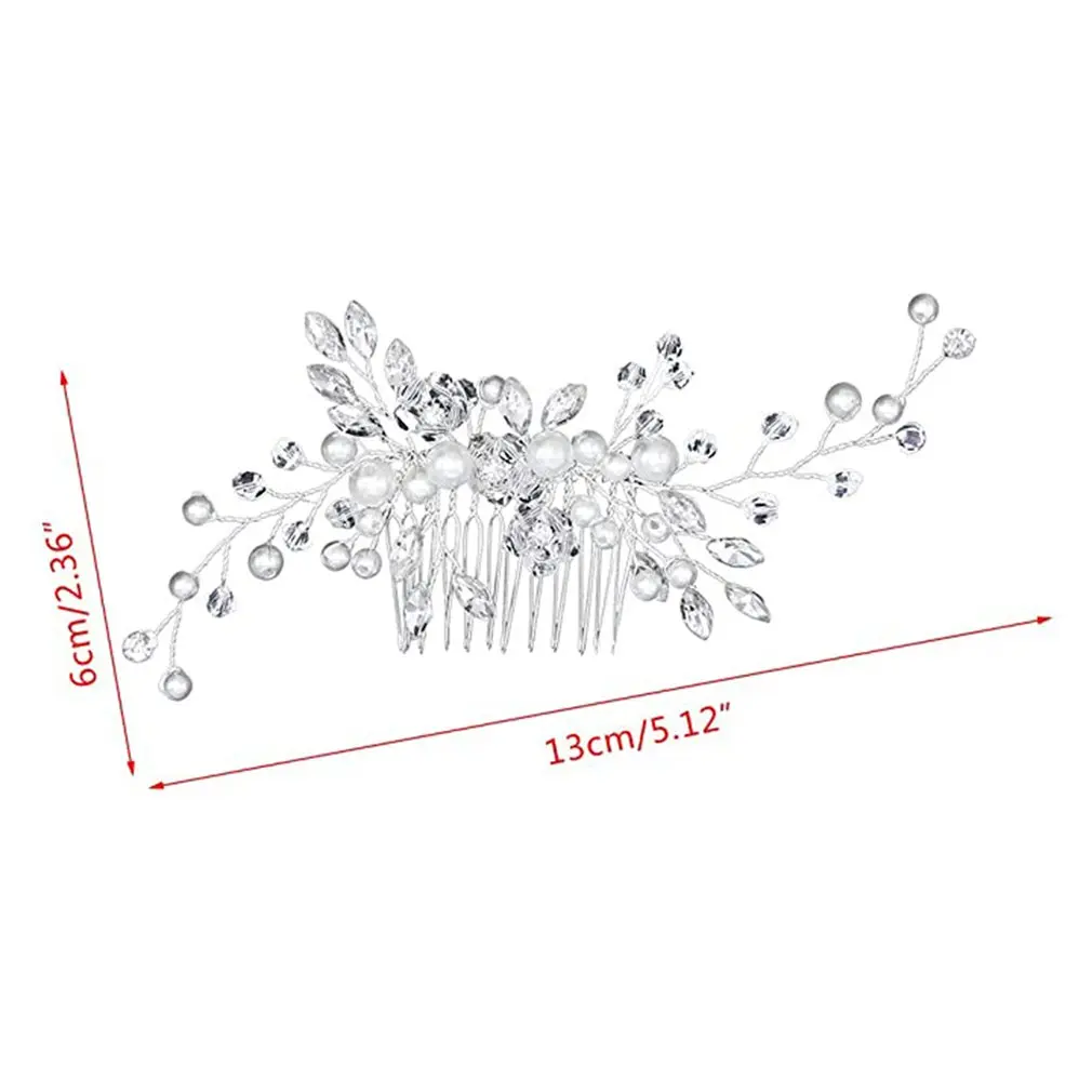 

Pearl Hair Comb Crystal Headwear Banquet Plate Hair Accessories Bridal Headwear Insert Comb
