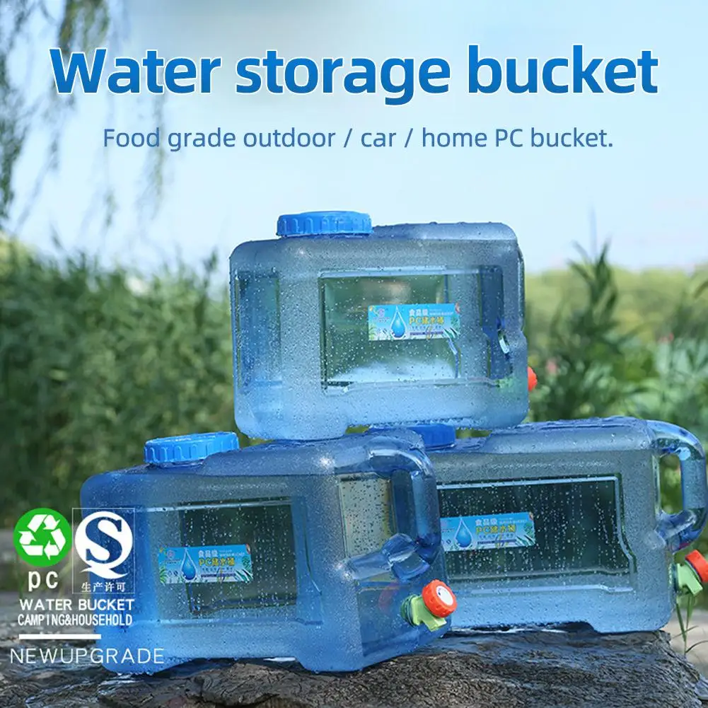 

18L Car Bucket Outdoor BPA-Free Reusable Plastic Water Bottle Gallon Jug Storage Container With Switch Safe Food Plastic Barrels