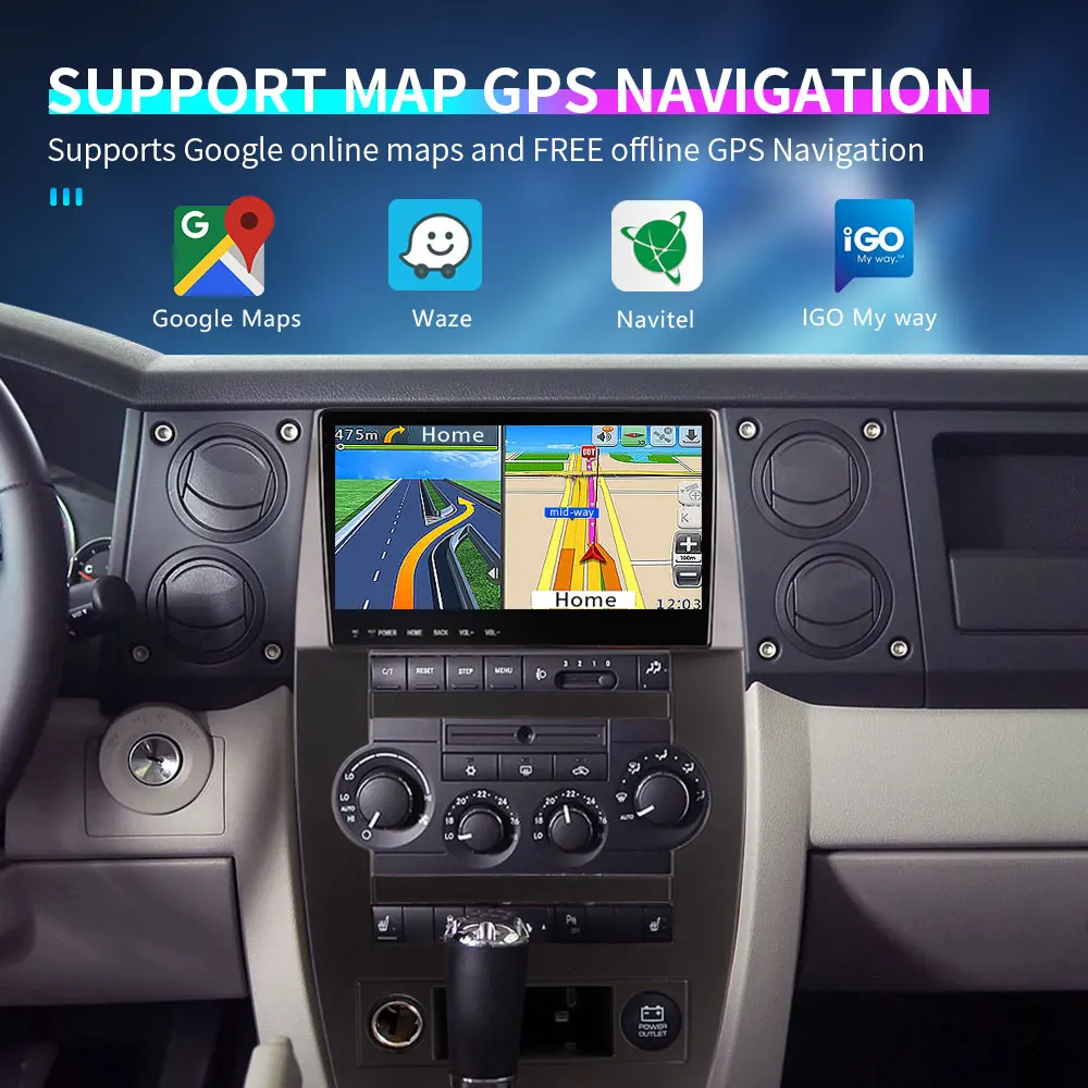 

Car Navigator For Jeep Commander 2007-2008 9.66 Inch DSP Screen With Frame HD Video Stereo Audio Player Smart Voice Radio GPS