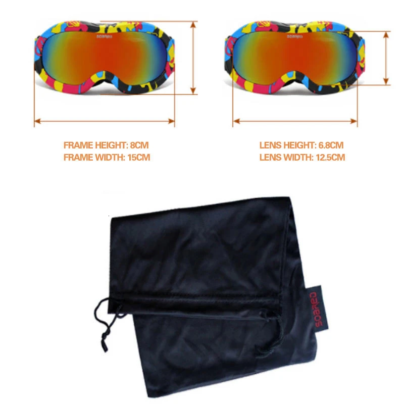 Детские лыжные очки незапотевающие двухслойные детские для сноуборда
