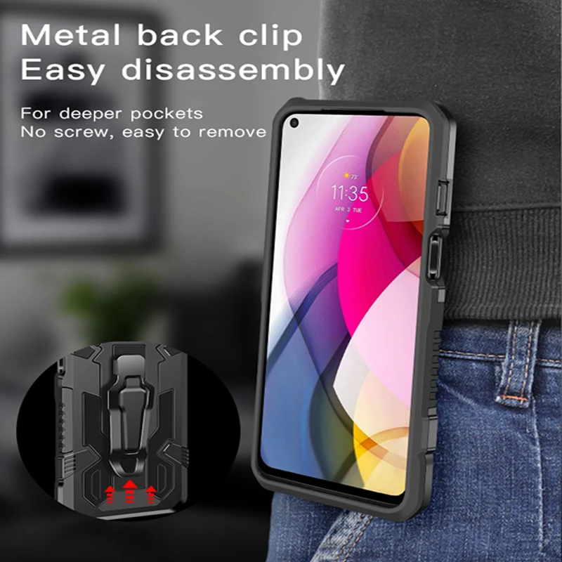gdream shockproof back clip phone case for motorola one 5g ace one fusion hyper bracket protective cover for moto e5 e6s e 2020 free global shipping