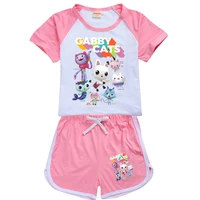 2021 new toddler girls boys summer clothing set gabby cats kids sports pants baby clothing t shirt beach shorts outfits pyjamas