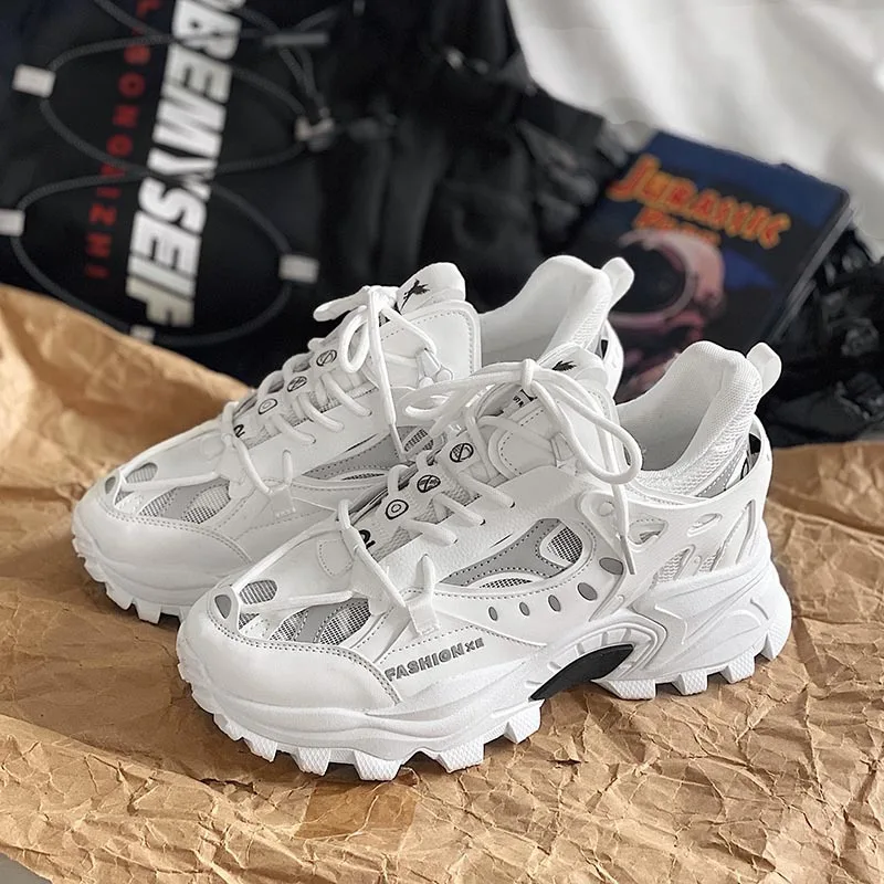 

New Personality Multicolor Men Shoes Korean Trend Retro Sneakers Harajuku Style Old Dad Shoes Thick-soled Casual Shoes Men