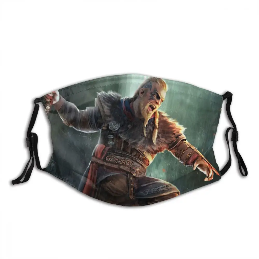 

Assassins Creed Valhalla Non-Disposable Mouth Face Mask One Piece Anti Haze Dust Mask With Filters Protection Mask